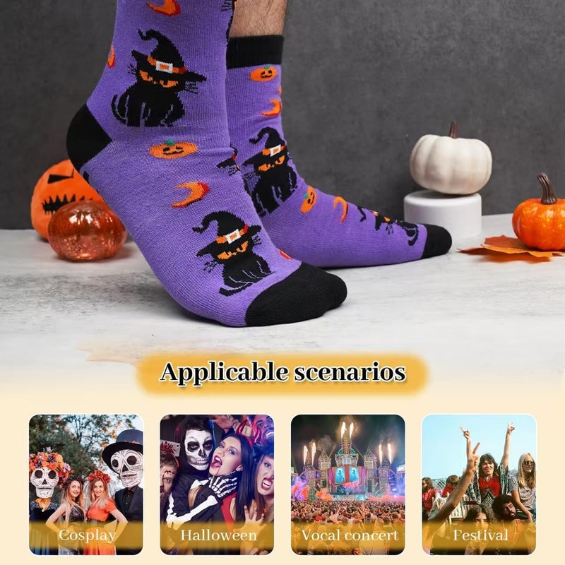 Anotion Halloween Socks - Novelty Printed Gifts for Women, Men, Teen Girls, Boys - Image 2
